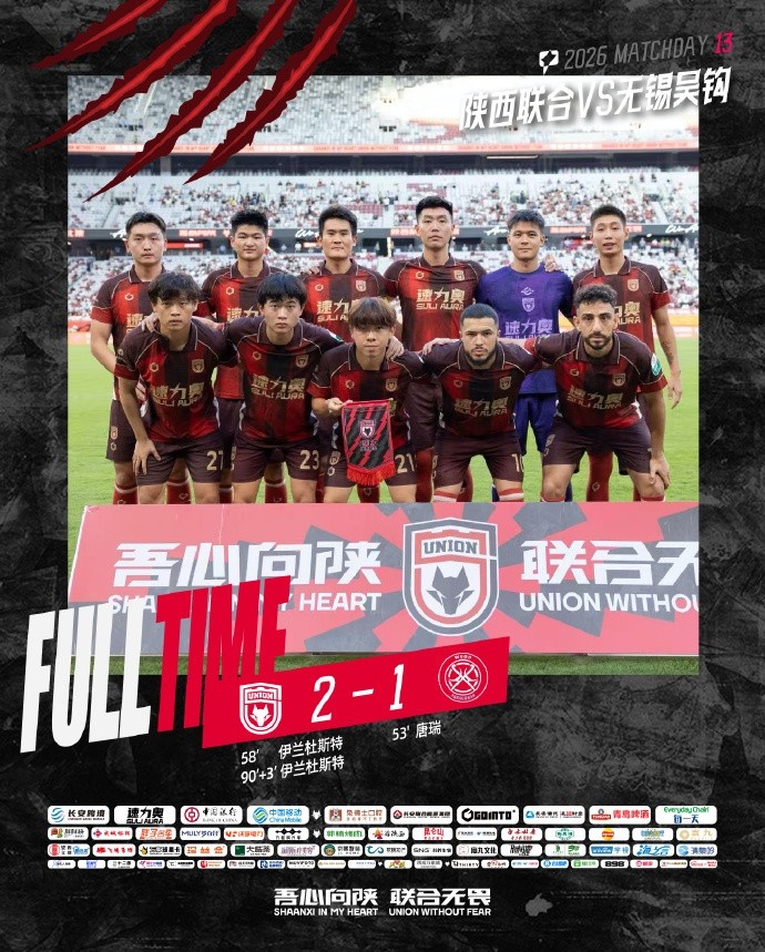 梅开二度+补时绝杀,陕西联合2-1逆转无锡吴钩 梅开二度+补时绝杀,陕西联合2-1逆转无锡吴钩