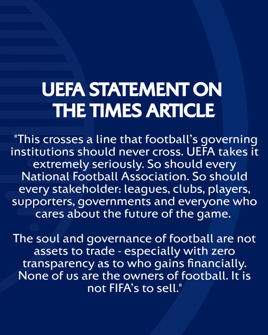 欧足联炮轰FIFA出售世界杯股份：足球不可出售